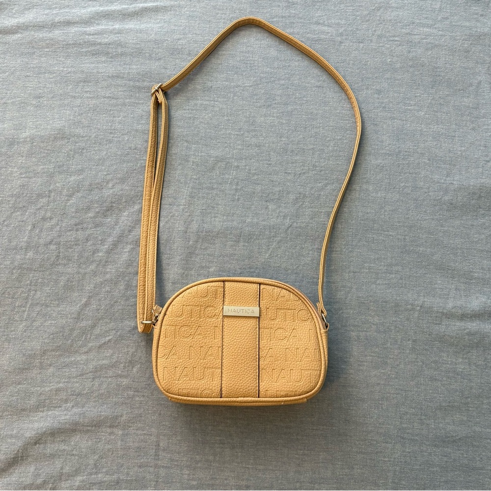 Nautica Tan Quilted Crossbody Bag with Adjustable Strap